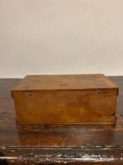 19th Century Folk Art Box with Inlaid Hearts