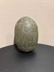 Grand Tour Egyptian Scarab of Carved Steatite with Hieroglyphics