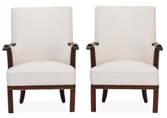 A Pair of Brazilian Rosewood High-Backed Armchairs Designed by Ernst Kühn Frame