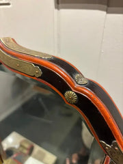 19th Century Japanese Red & Black Lacquer Table Mirror with Gilt Brass Mounts