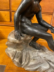 19th Century Italian Grand Tour Bronze and Marble of Mercury