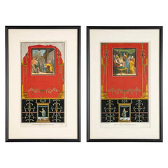A Pair of Hand Colored Engravings of Frescos Discovered at Pompeii