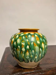 Chinese Tang Dynasty Sancai Glazed Ceramic Jar