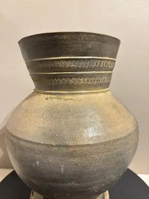 Korean Earthenware Pedestal Vessel, Three Kingdoms Period, 57 BC - 668 AD