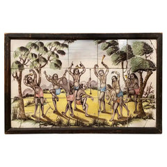 18th/19th Century Portuguese Tile Painting of Native Americans