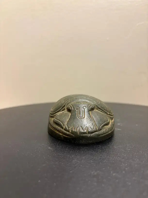 Grand Tour Egyptian Scarab of Carved Steatite with Hieroglyphics