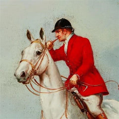 Oil On Canvas Of Fox Hunt Scene By Benjamin Lander