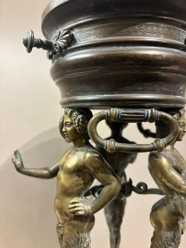 19th Century Italian Grand Tour Bronze Brazier, Ancient Pompeii Original