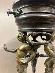 19th Century Italian Grand Tour Bronze Brazier, Ancient Pompeii Original