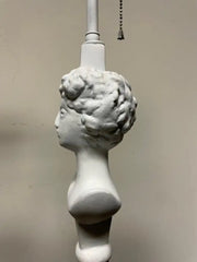 Pair Painted Plaster Table Lamps After Alberto Giacometti, "Tete de Femme"