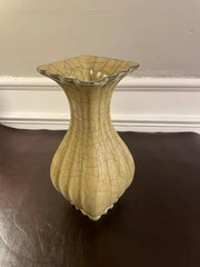 Chinese Crackle Glaze Fluted Vase