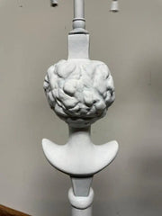 Pair Painted Plaster Table Lamps After Alberto Giacometti, "Tete de Femme"