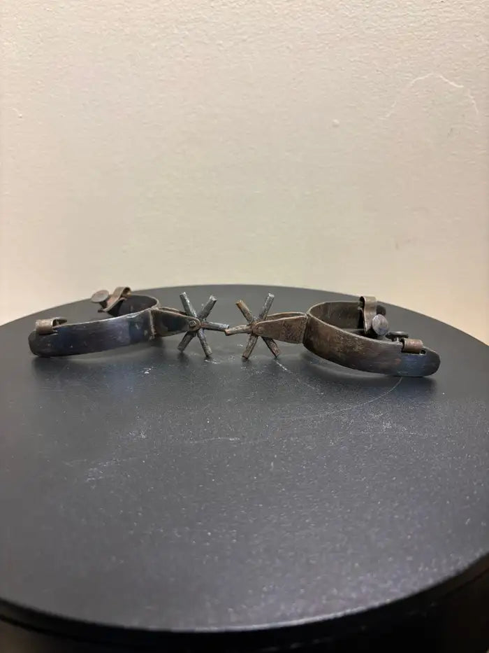 Spanish Colonial Etched Steel Spurs, Circa 1800