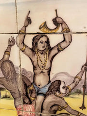 18th/19th Century Portuguese Tile Painting of Native Americans