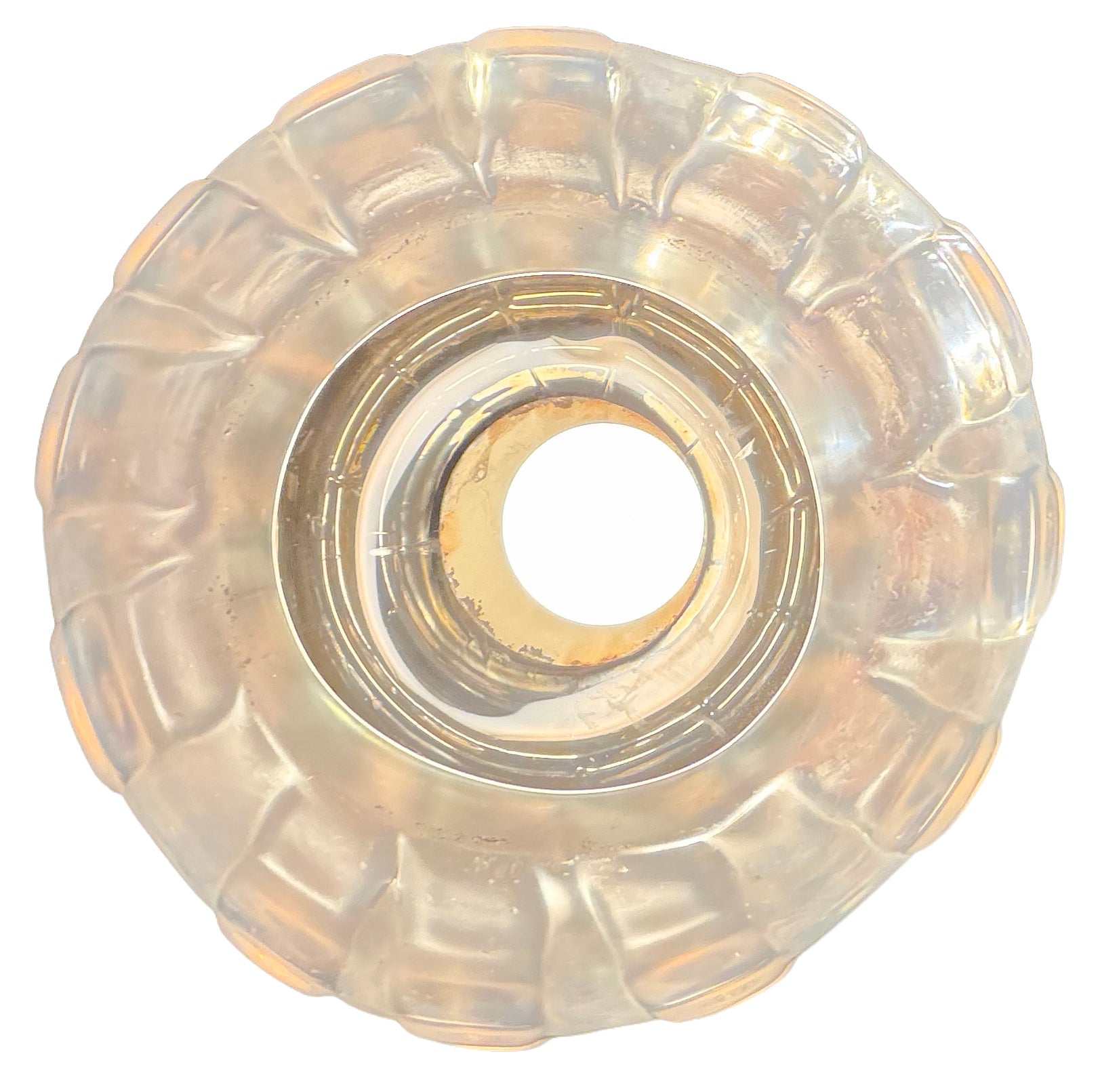 Barovier & Toso suspension lantern, Iridescent crystal, brass rod and canopy