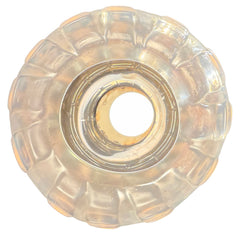 Barovier & Toso suspension lantern, Iridescent crystal, brass rod and canopy