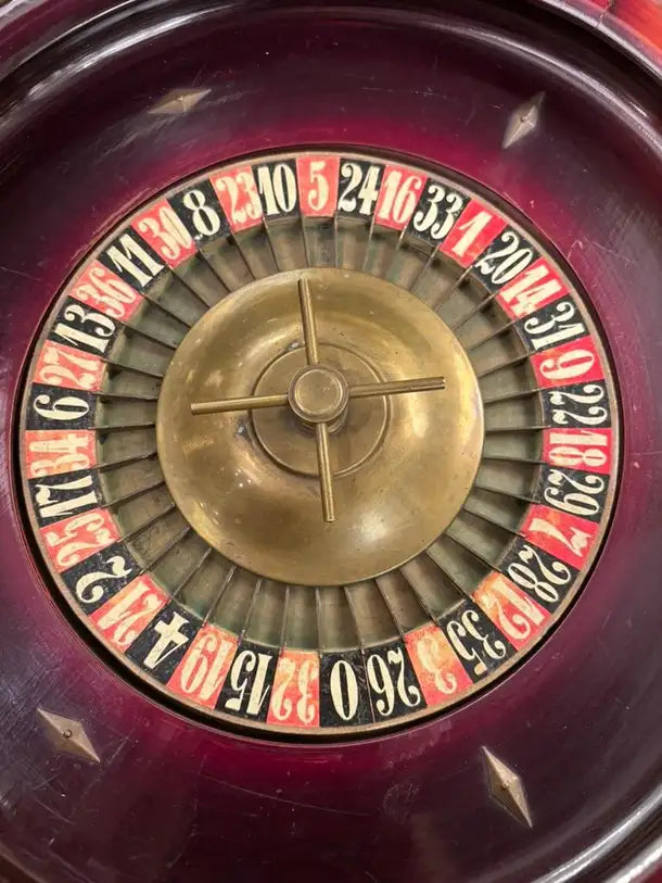 19th Century Continental Roulette Wheel with Lacquered Finish