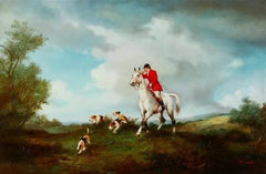 Oil On Canvas Of Fox Hunt Scene By Benjamin Lander