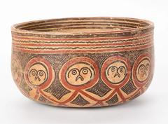 Pre-Columbian Mayan Polychrome Pottery Bowl
