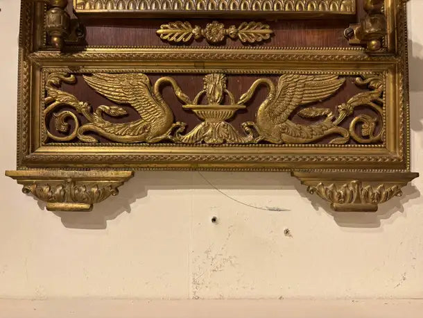 French Empire Style Gilt Bronze Two Light Candle Sconce with Swan Decoration