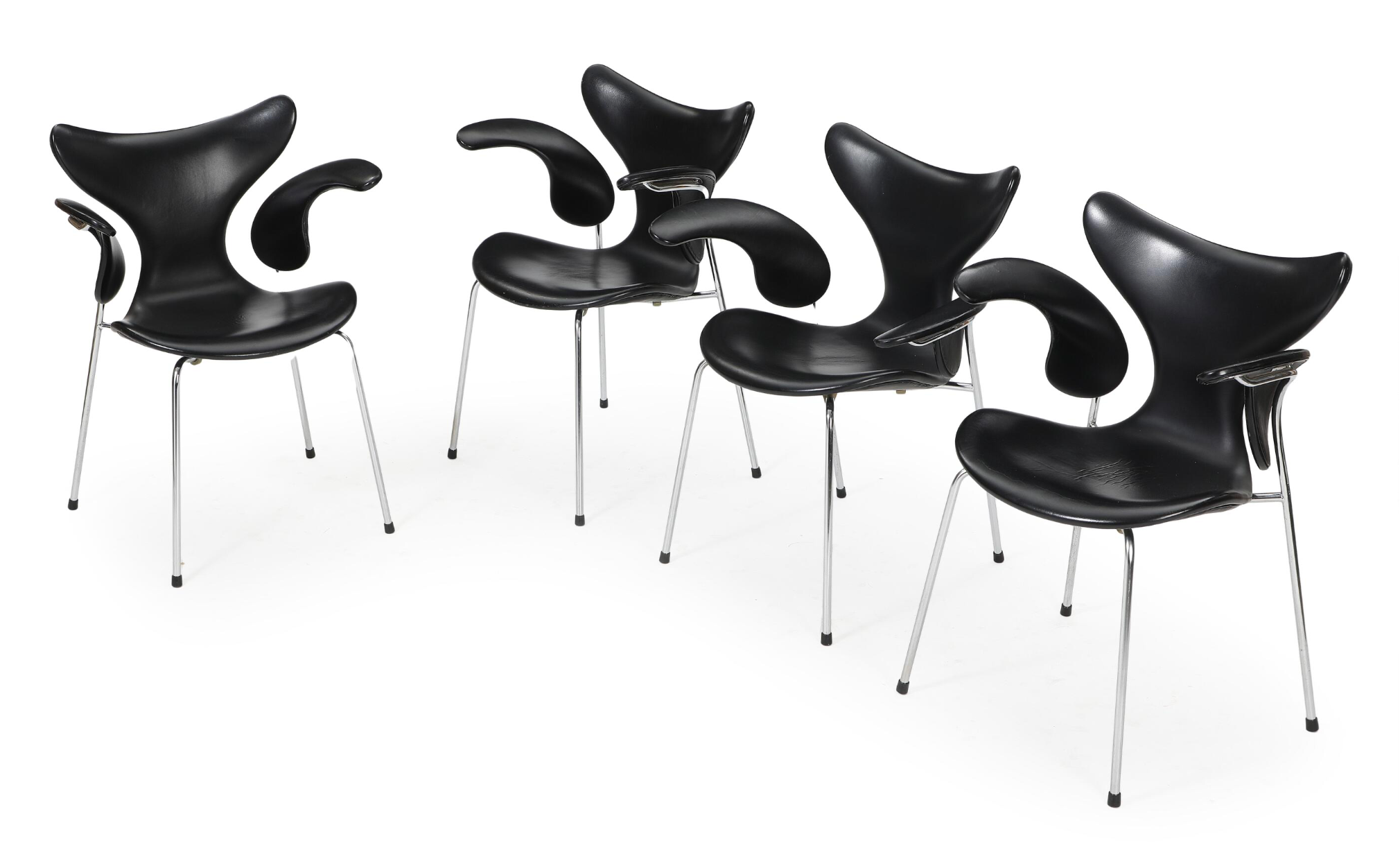 Set of Four, Arne Jacobsen, 'The Seagull/Lily' Armchairs Model 3208, Fritz Hansen