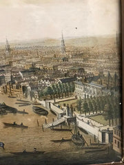 18th Century Color Engraving of Westminster, Somerset House in Original Frame
