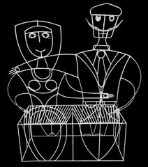 John Risley Monsieur and Madam Welded Metal Bench