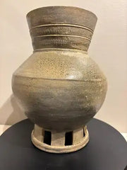 Korean Earthenware Pedestal Vessel, Three Kingdoms Period, 57 BC - 668 AD