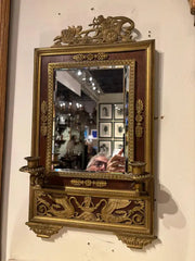 French Empire Style Gilt Bronze Two Light Candle Sconce with Swan Decoration
