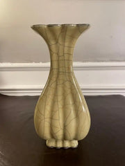 Chinese Crackle Glaze Fluted Vase