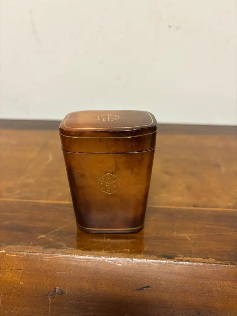 Vintage Italian Leather Gambling Dice Cup
