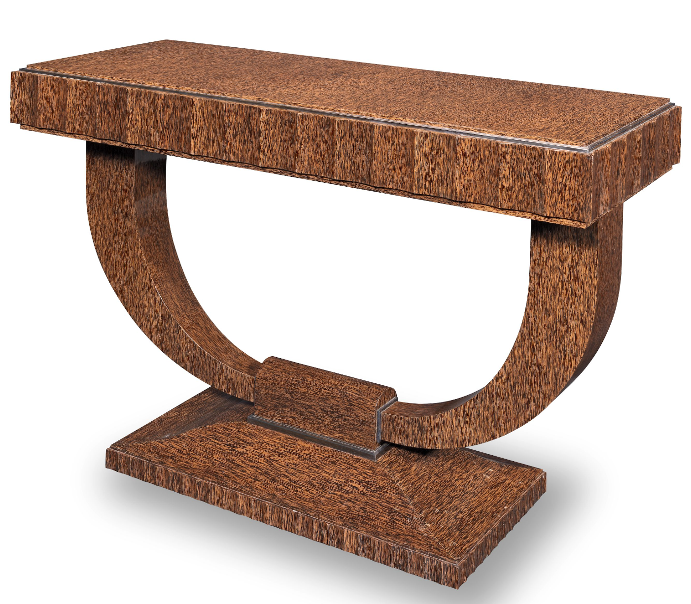 Specially Commissioned Dual Purpose Pair of Palmwood Console Tables and/or Palmwood Serving Table, after E.J. Ruhlmann, Art Deco Style