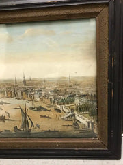 18th Century Color Engraving of Westminster, Somerset House in Original Frame