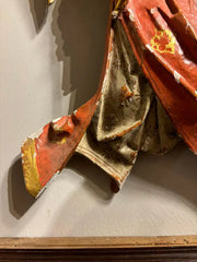 Italian Baroque Painted and Gilt Wood Winged Angel Playing a Violin