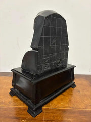 Ancient Egyptian Style Bust of a Pharaoh on Black Lacquer Base