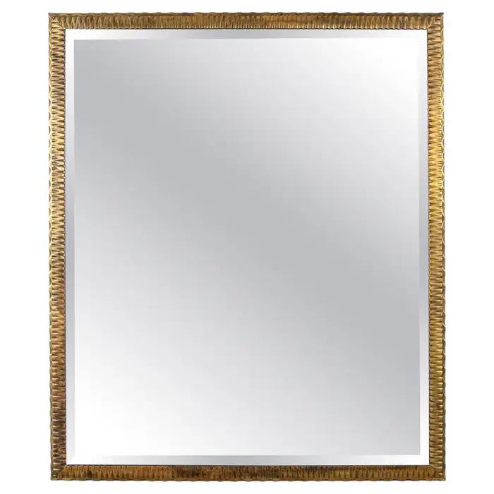 French Art Deco Bronze Wall Mirror in the Style of Edgar Brandt