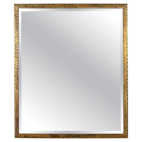 French Art Deco Bronze Wall Mirror in the Style of Edgar Brandt