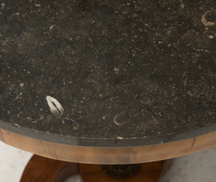 Empire Marble Top Mahogany Table with Gilt Bronze Mounts