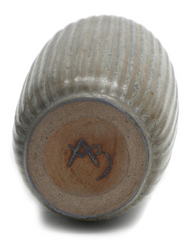 Arne Bang Stoneware Vase with Vertical Grooved Relief