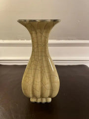 Chinese Crackle Glaze Fluted Vase