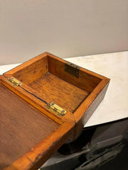 19th Century Walnut Box With Bone and Mother-of-Pearl Inlay