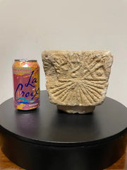 Cypriot Byzantine Limestone Mortar with Craved Abstract Decoration
