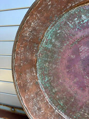 Moroccan Copper Charger With Etched Designs and Great Color