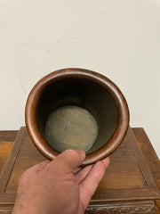 Chinese Bamboo Calligraphy Brush Holder Carved with Scholars in a Garden
