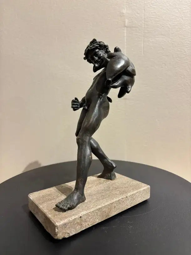 19th Century Italian Grand Tour Bronze of a Satyr Sculpture, Pompeii