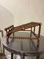 19th Century English Regency Turned Elmwood Book Stand with Bone Decoration