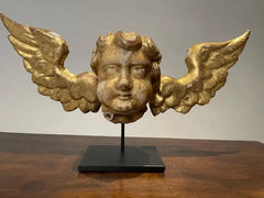 18th Century Italian Gilt Wood Winged Angel Putto
