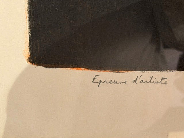 "Grande Nature Morte Rouge et Noire" Lithograph in Colors by Bernard Cathelin (French, 1919–2004)