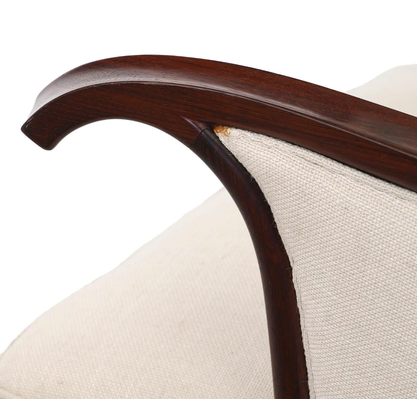 A Pair of Brazilian Rosewood High-Backed Armchairs Designed by Ernst Kühn Frame