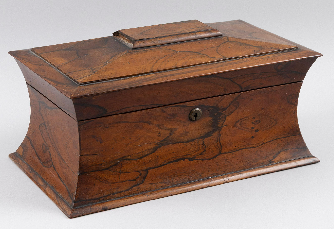 19th Century English Rosewood Veneer Tea Caddy